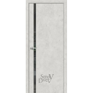 Межкомнатная дверь из экошпона Браво-1.55 (Look Art / Mirox Grey) остекленная