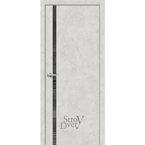 Межкомнатная дверь из экошпона Браво-1.55 (Look Art / Mirox Grey) остекленная