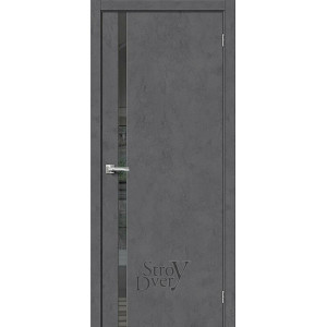 Межкомнатная дверь из экошпона Браво-1.55 (Slate Art / Mirox Grey) остекленная