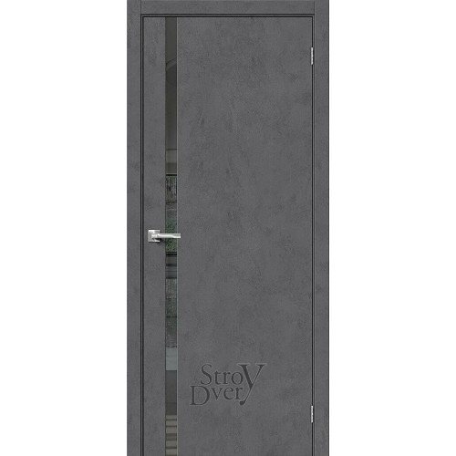 Межкомнатная дверь из экошпона Браво-1.55 (Slate Art / Mirox Grey) остекленная