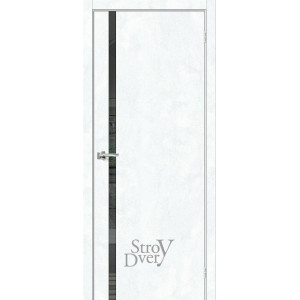 Межкомнатная дверь из экошпона Браво-1.55 (Snow Art / Mirox Grey) остекленная