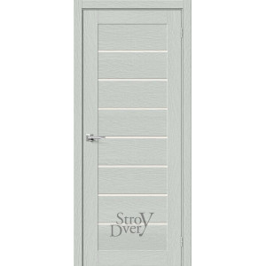 Межкомнатная дверь из экошпона Браво-22 (Grey Wood / Magic Fog) остекленная