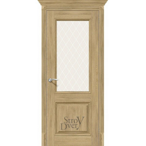 Межкомнатная дверь из экошпона Классико-33 (Organic Oak / White Сrystal) остекленная
