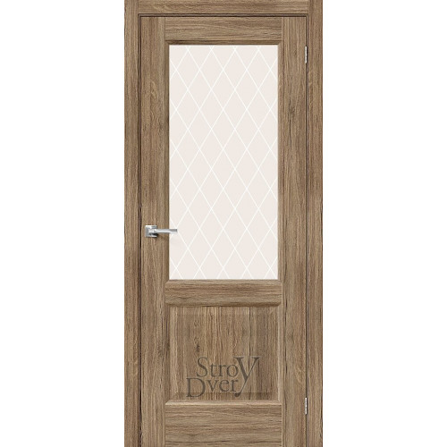 Межкомнатная дверь из экошпона Неоклассик-33 (Original Oak / White Сrystal) остекленная