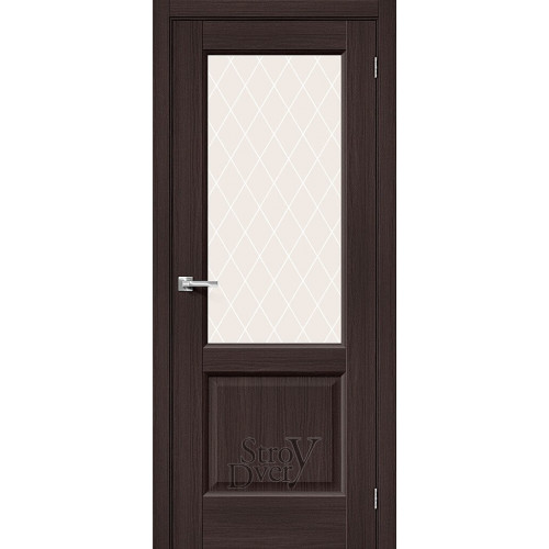 Межкомнатная дверь из экошпона Неоклассик-33 (Wenge Melinga / White Сrystal) остекленная