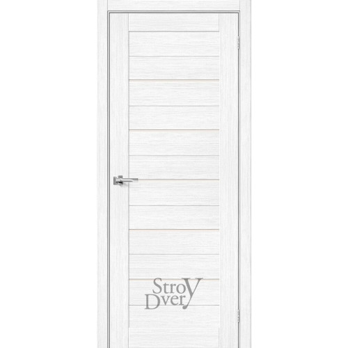 Межкомнатная дверь из экошпона Порта-22 (Snow Veralinga / Magic Fog) остекленная