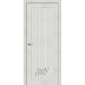 Межкомнатная дверь из экошпона Порта-24 (Bianco Veralinga / Magic Fog) остекленная