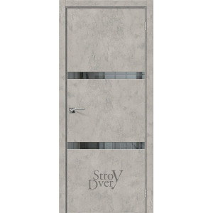 Межкомнатная дверь из экошпона Порта-55 4AF (Grey Art / Mirox Grey) остекленная