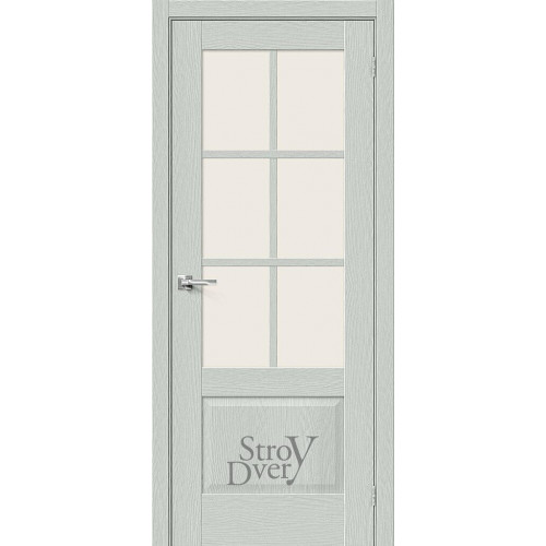 Межкомнатная дверь из экошпона Прима-13.0.1 (Grey Wood / Magic Fog) остекленная