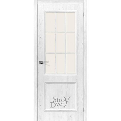 Межкомнатная дверь из экошпона Симпл-13 (3D Shabby Chic / Magic Fog) остекленная