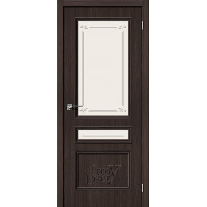 Межкомнатная дверь из экошпона Симпл-15.2 (Wenge Veralinga / Mystic) остекленная
