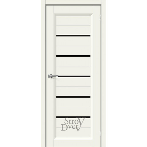 Эмалированная межкомнатная дверь Скинни-51 Black Line (Whitey) остекленная