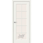 Эмалированная межкомнатная дверь Скинни-11.1 (Whitey / Magic Fog) остекленная