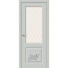 Эмалированная межкомнатная дверь Скинни-13 (Grace / White Сrystal) остекленная