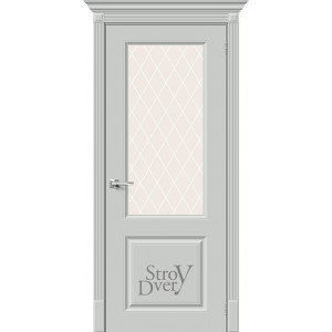 Эмалированная межкомнатная дверь Скинни-13 (Grace / White Сrystal) остекленная