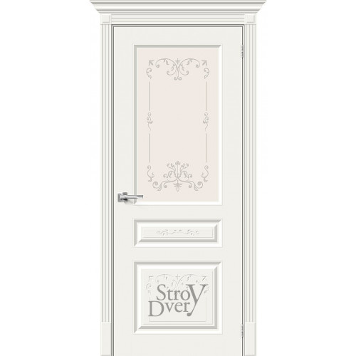 Эмалированная межкомнатная дверь Скинни-15.1 Аrt (Whitey / Худ.) остекленная