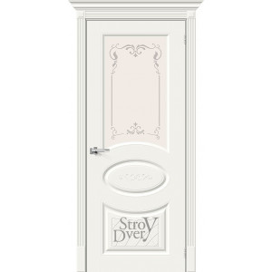 Эмалированная межкомнатная дверь Скинни-21 Аrt (Whitey / Худ.) остекленная