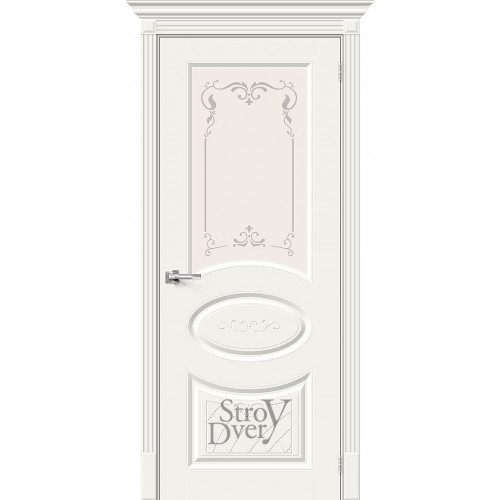 Эмалированная межкомнатная дверь Скинни-21 Аrt (Whitey / Худ.) остекленная