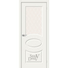 Эмалированная межкомнатная дверь Скинни-21 (Whitey / White Сrystal) остекленная