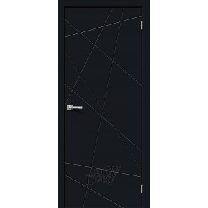 Межкомнатная дверь ПВХ Граффити-5 (Total Black) глухая