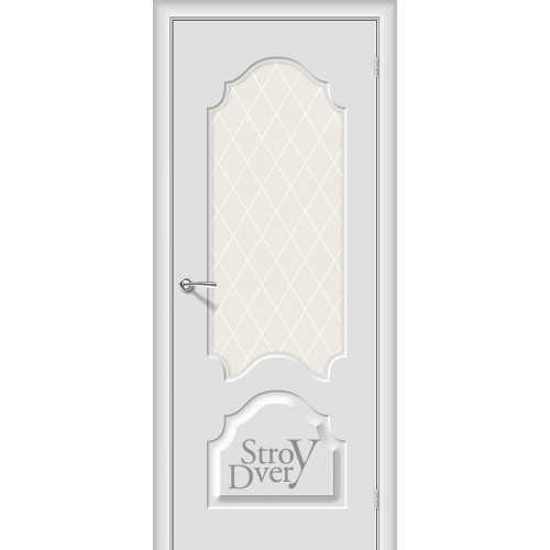 Межкомнатная дверь ПВХ Скинни-33 (Fresco / White Сrystal) остекленная