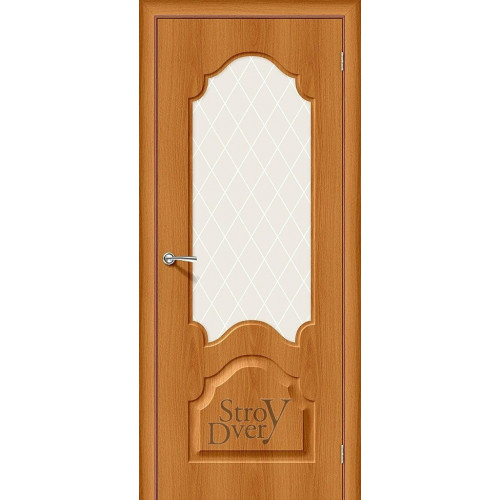 Межкомнатная дверь ПВХ Скинни-33 (Milano Vero / White Сrystal) остекленная