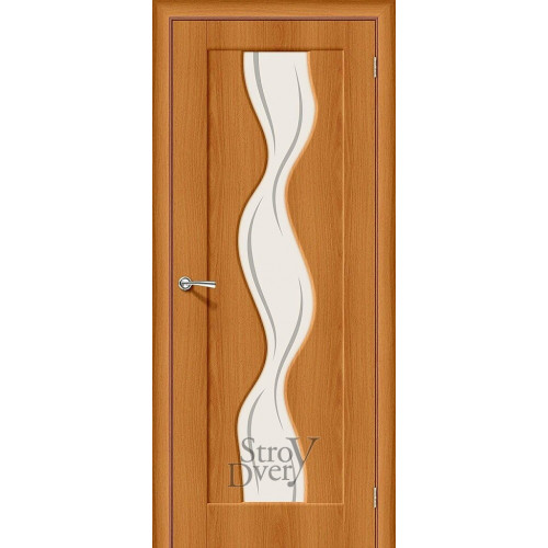 Межкомнатная дверь ПВХ Вираж-2 (Milano Vero / Art Glass) остекленная