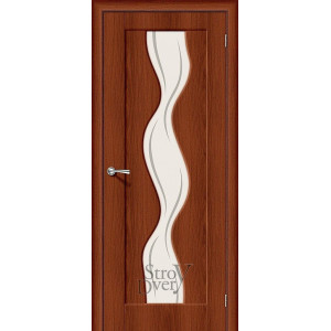 Межкомнатная дверь ПВХ Вираж-2 (Italiano Vero / Art Glass) остекленная
