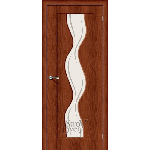 Межкомнатная дверь ПВХ Вираж-2 (Italiano Vero / Art Glass) остекленная