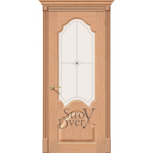 Межкомнатная дверь Афина Ф-01 (дуб) шпон файн-лайн, остекленная
