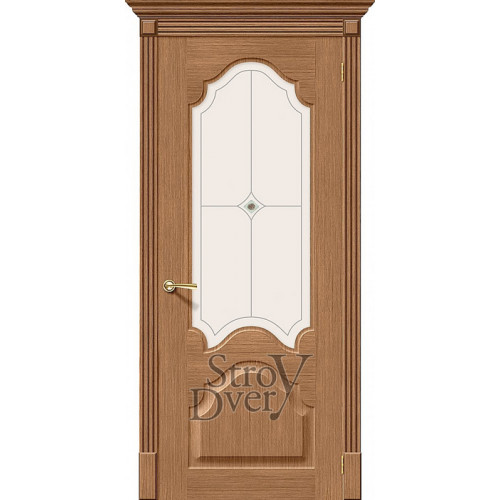 Межкомнатная дверь Афина Ф-02 (дуб) шпон файн-лайн, остекленная