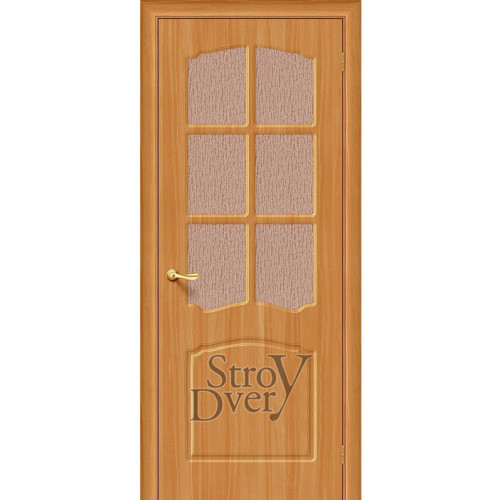 Межкомнатная дверь ПВХ Альфа (миланский орех П-18, брус, МДФ)