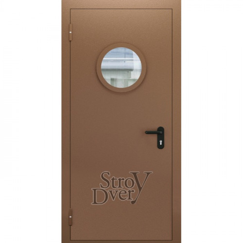 Противопожарная дверь металлическая ДМОО-2 (EI 60), RAL 8017, остекленная