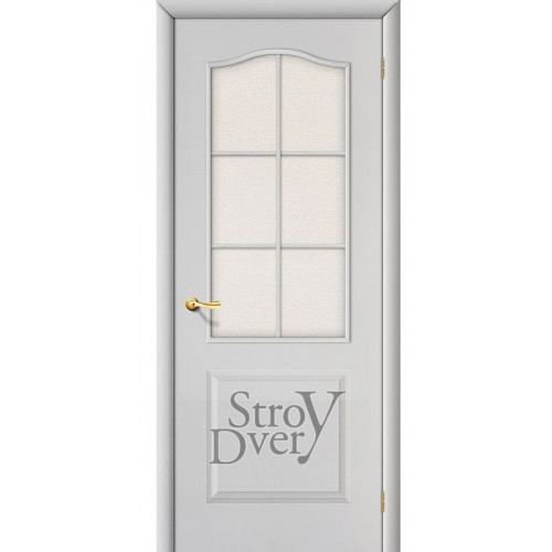 Строительная дверь ГОСТ Классик ПО без отделки (белый грунт) остекленная