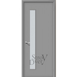 Строительная дверь ГОСТ Л-16 ПО (серая) остекленная