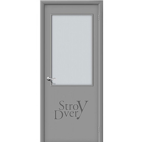 Строительная дверь ГОСТ Л-16 ПО (серая) ламинированная, остекленная