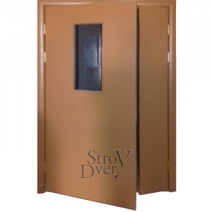 Дверь в лифтовый холл деревянная коричневая